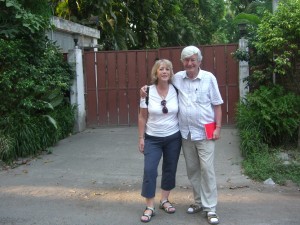 On a recent visit back to Kolkata, outside the house where I grew up, with my husband, Robin